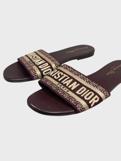 Mules Dior Dway bordeaux T.36,5