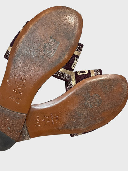 Mules Dior Dway bordeaux T.36,5