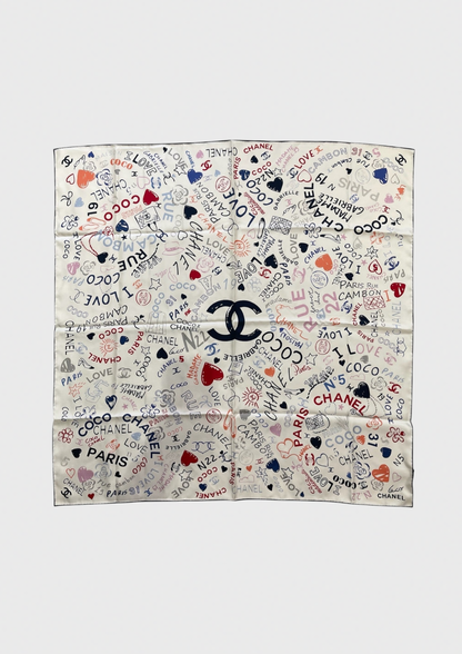 Foulard Chanel Love blanc