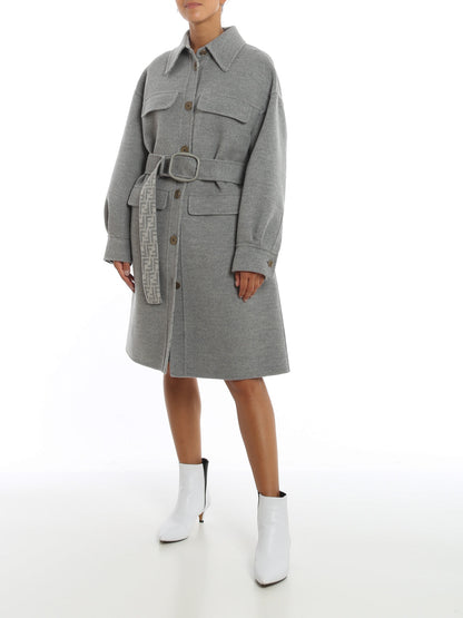 Manteau Fendi gris T.38