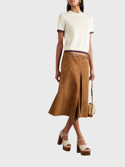 Jupe Gucci daim camel T.36