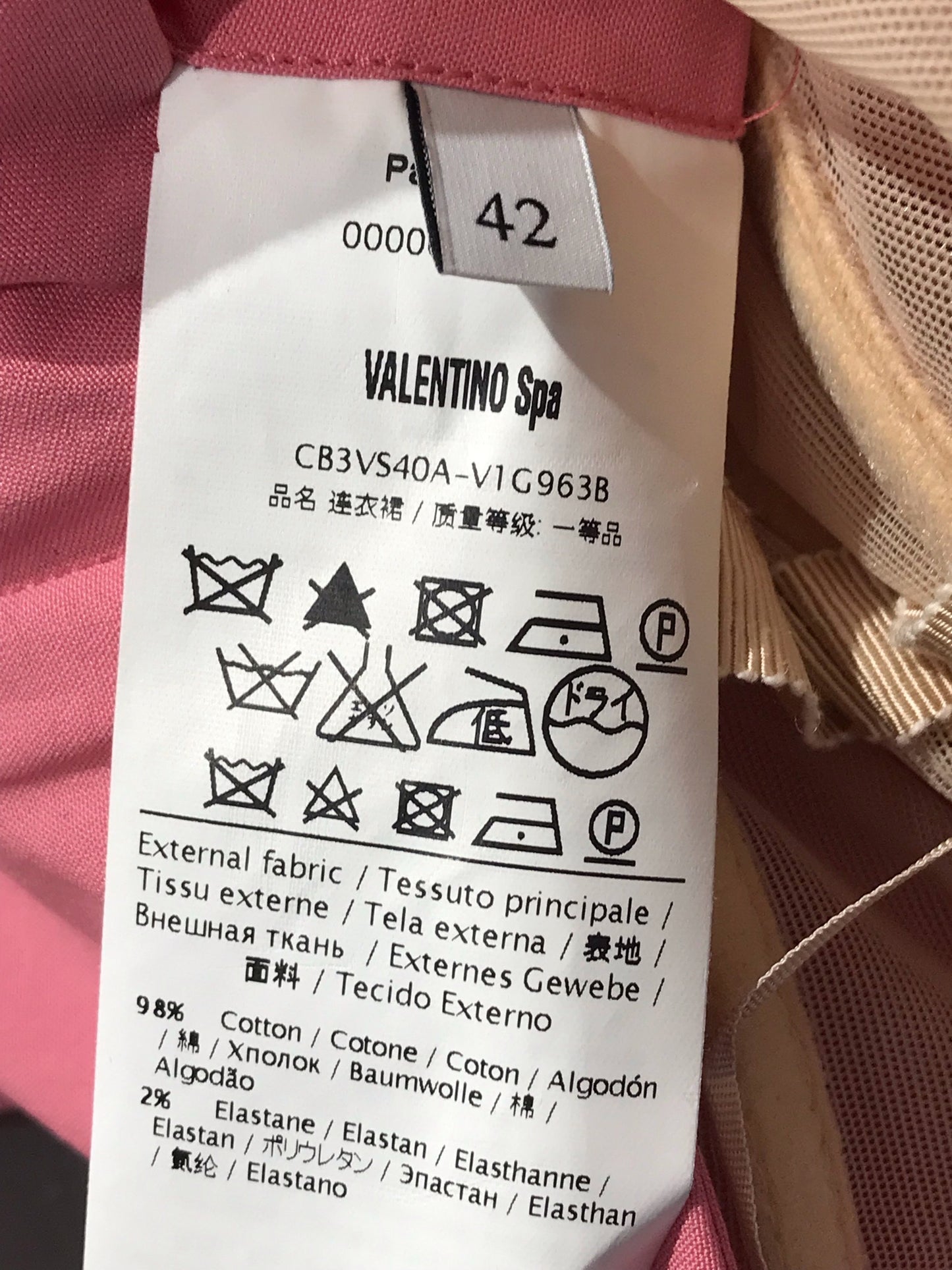 Robe Valentino rose T.38