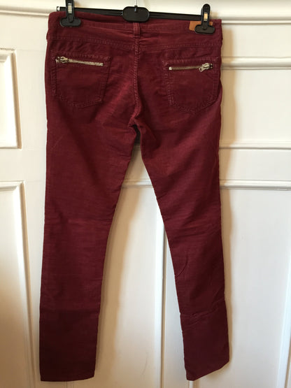 Jeans Isabel Marant Velours Rouge T.1