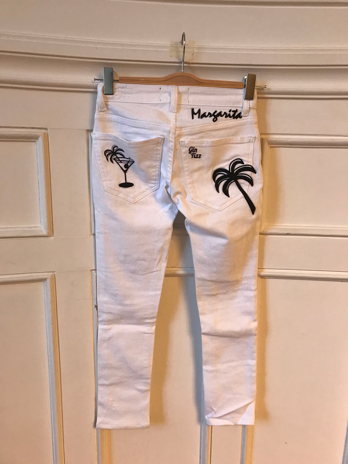 Jeans Filles a Papa blanc T.24 NEUF