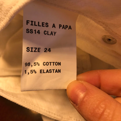 Jeans Filles a Papa blanc T.24 NEUF