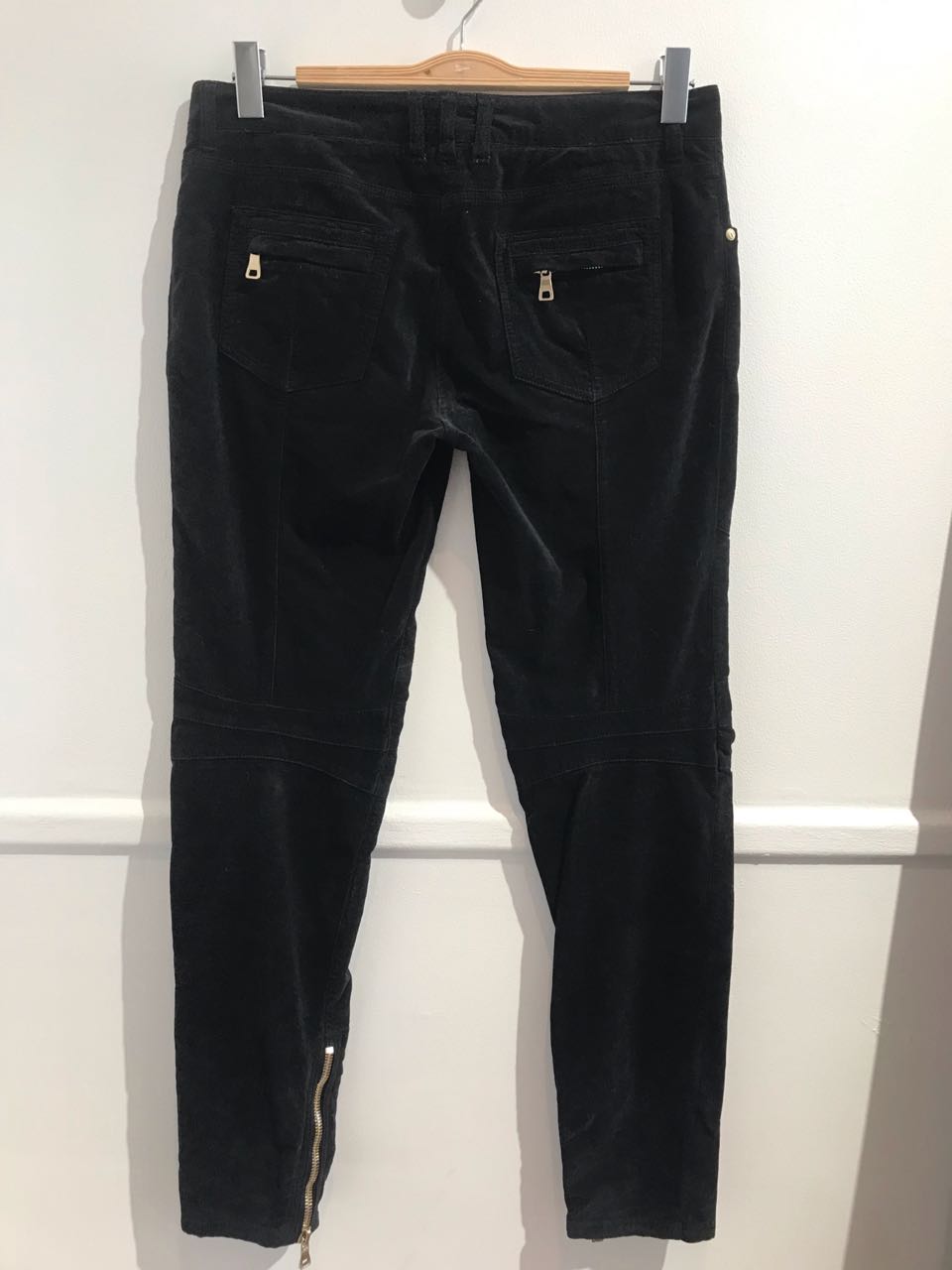 Jeans Biker Balmain velours T.44