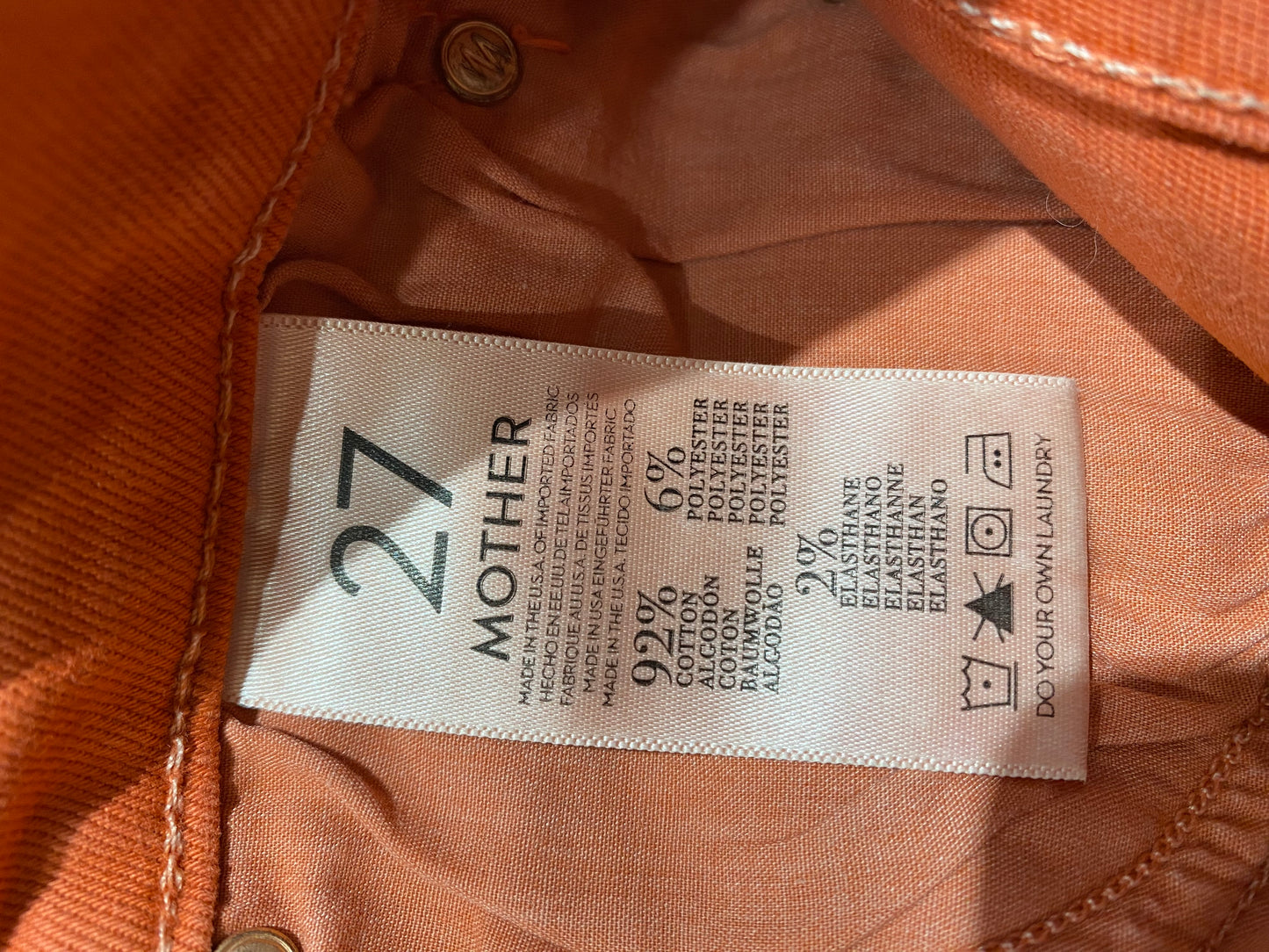 Jeans Mother orange T.27