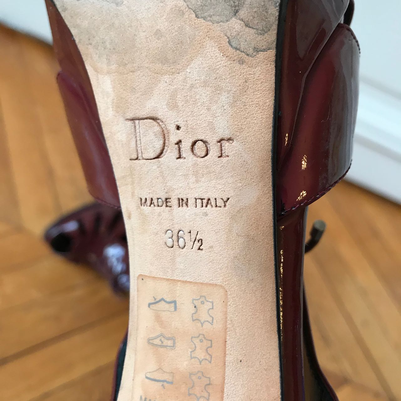 Sandales Dior bordeaux T.36,5