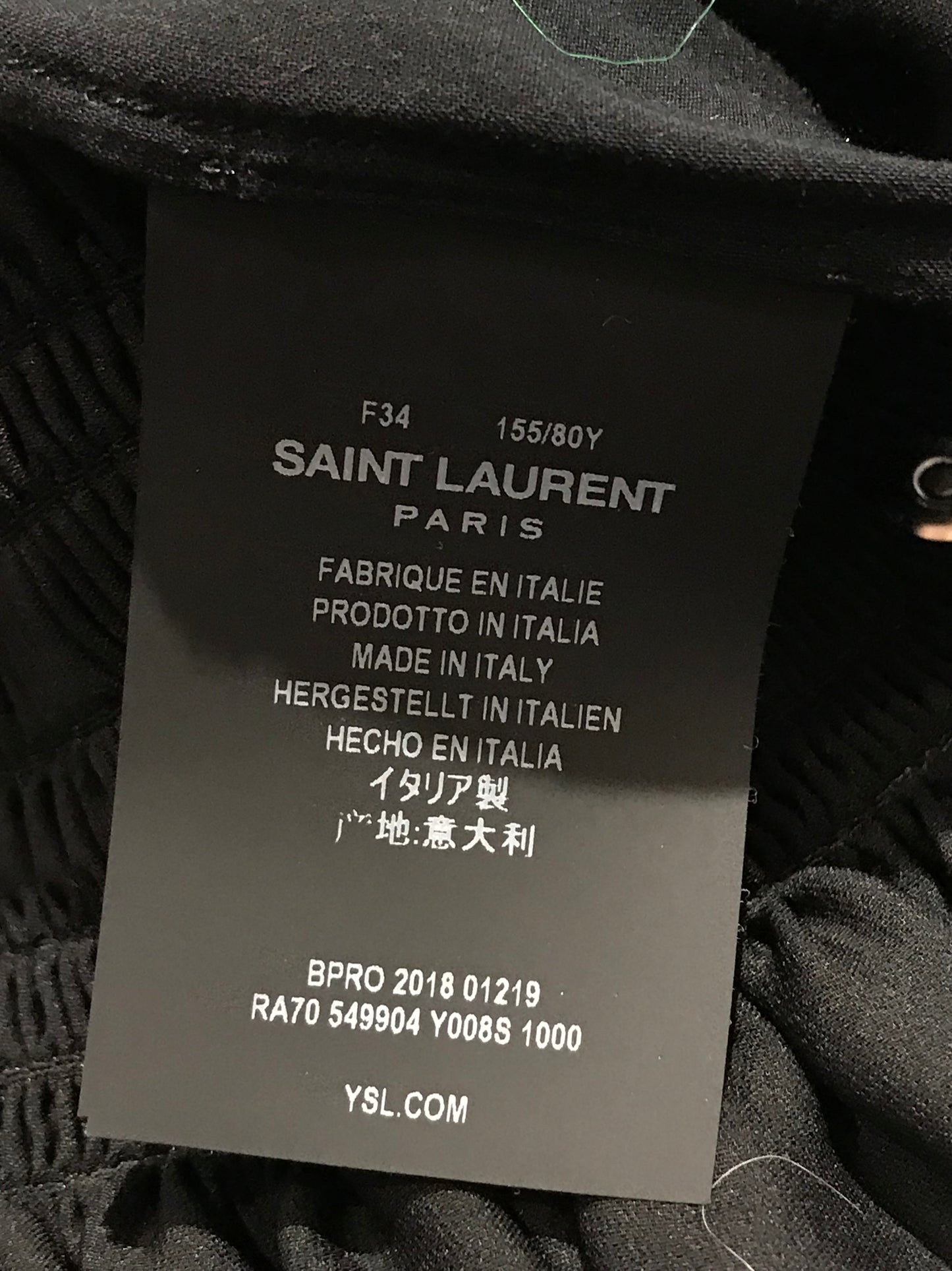 Robe Saint Laurent noire T.34