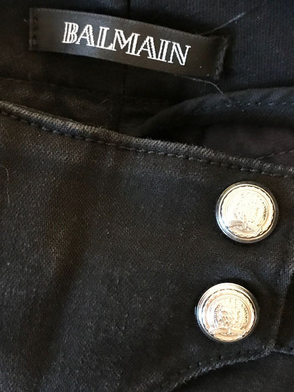 Jeans Biker Balmain noir T.38