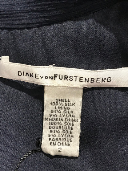Robe Diane Von Furstenberg bleu marine T.2
