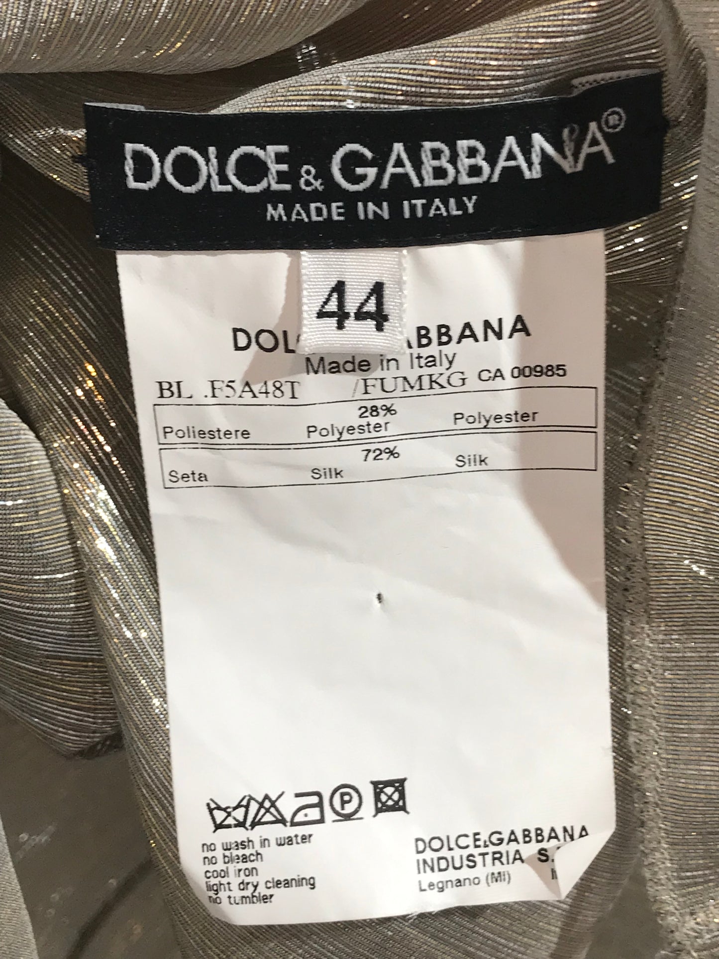 Top Dolce & Gabbana doré T.40