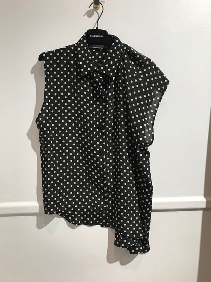 Blouse Balenciaga à pois T.40