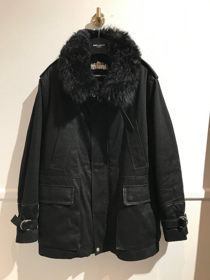 Parka Saint Laurent noire T.38