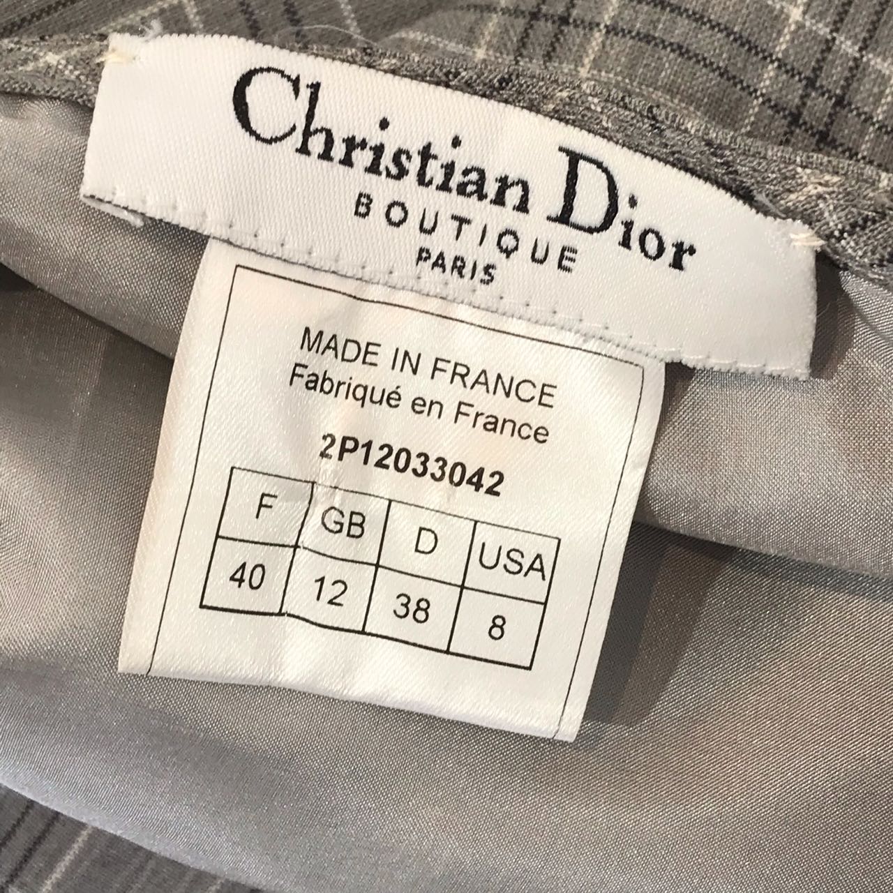 Jupe Christian Dior grise T.40